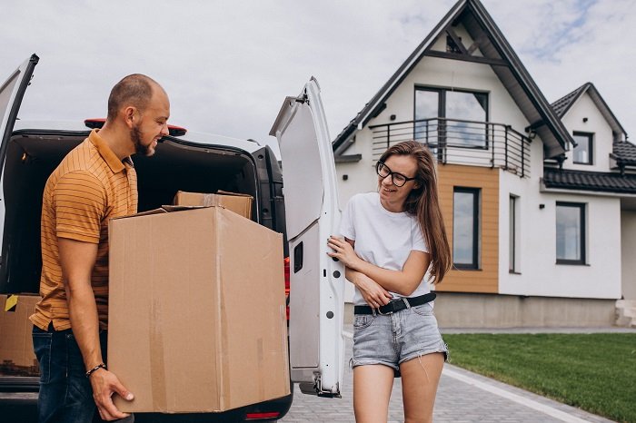 Villa movers company loading multiple trucks for a large Dubai relocation
